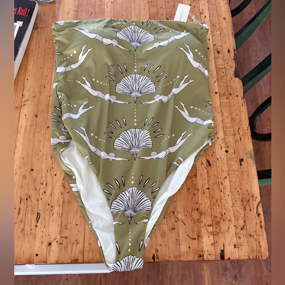 Olive Green One Piece Swimsuit Anthropologie nwt